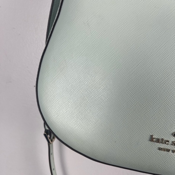 Kate Spade Staci Saffiano Leather Shoulder Bag Parchment Crystal Blue - Picture 5 of 16